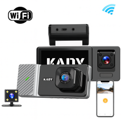 Kamera samochodowa -KADY- 3-Obiektywowa WiFi z Dedykowaną aplikacją