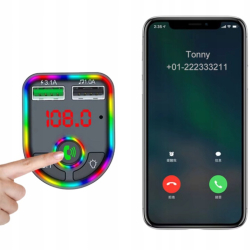 TRANSMITER BLUETOOTH KADY F6 FM SAMOCHODOWY USB ZESTAW GŁOŚNOMÓWIĄCY