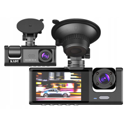 KAMERA SAMOCHODOWA WIDEOREJESTRATOR KADY FULL HD 3 KMAERY DO TAXI/UBER/BOLT